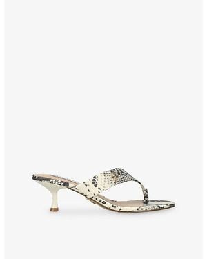 Steve Madden Soundview 236 Heeled Leather Sandals - White