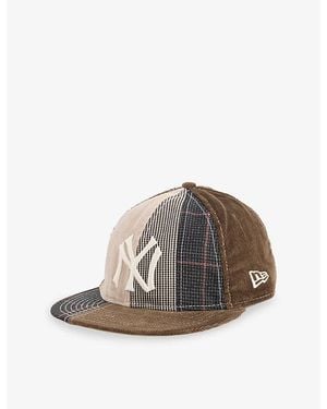 KTZ 9Fifty Mlb Patchwork New York Yankees Retro Crown Rayon-Blend Baseball Cap - Brown
