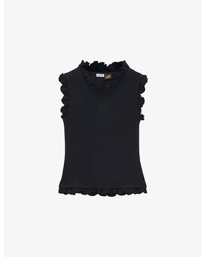 Loewe X Paula's Ibiza Frill-Trim Stretch-Cotton Tank Top - Blue