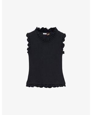 Loewe X Paula's Ibiza Frill-Trim Stretch-Cotton Tank Top - Blue