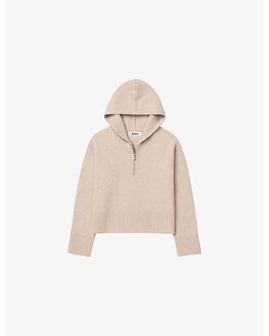 Ro&zo Half-Zip Relaxed-Fit Wool Hoody - Natural