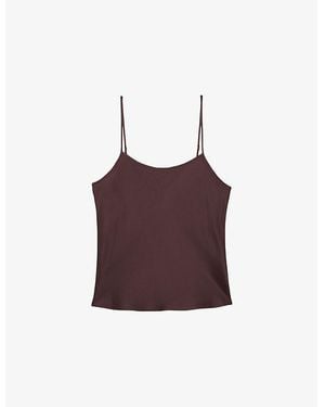 Reiss Corey Silk Cami Top - Purple