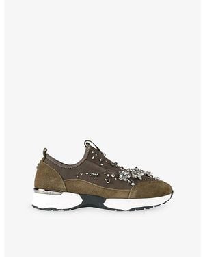 Carvela Kurt Geiger Tempo Jewel Slip-On Woven Sneakers - Green