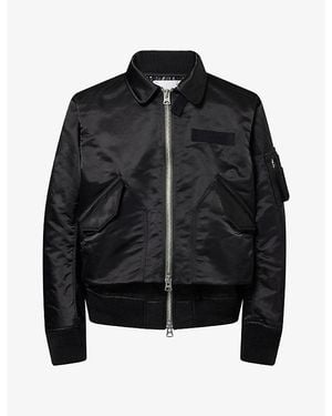 Sacai Bomber-Style Twill Jacket - Black
