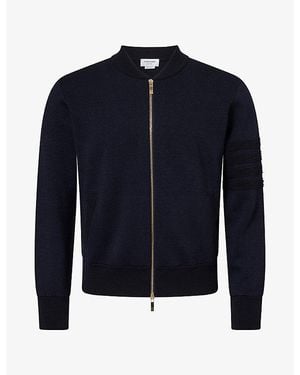 Thom Browne Ottoman Milano Wool-Blend Bomber Jacket - Blue