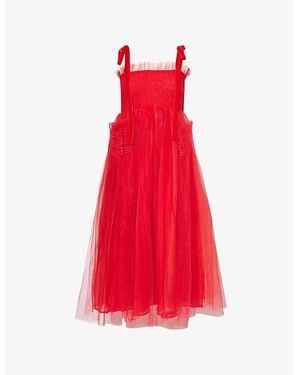 Sister Jane Tulle Flared Woven Midi Dress