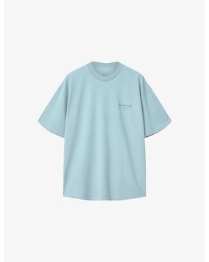 AllSaints Xander Logo-Embossed Short-Sleeve Cotton T-Shirt - Blue