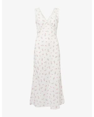 RIXO London Sandrine Linen-Blend Midi Dress - White