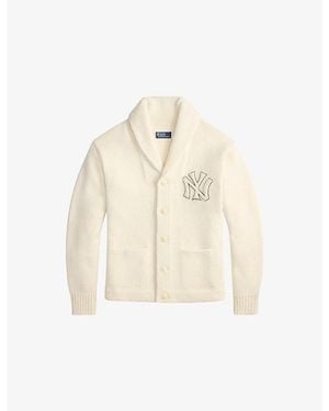 Polo Ralph Lauren Yankees Shawl-Collar Wool-Blend Cardigan - Natural
