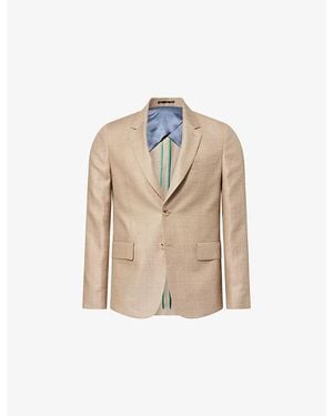 Paul Smith Single-Breasted Buggy-Lined Linen And Wool-Blend Blazer - Natural