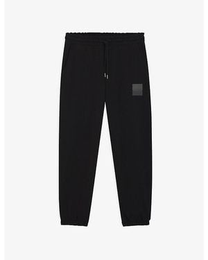 HUGO Logo-Print Regular-Fit Cotton Jogging Bottoms - Black