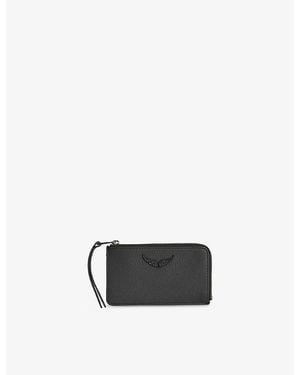Zadig & Voltaire Zv Logo-Plaque Leather Cardholder - Black