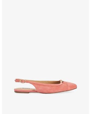 Dune Hanna Suede Slingback Flats - Pink