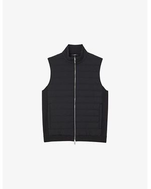 Reiss Newford Funnel-Neck Quilted Gilet - Black