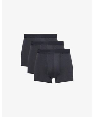 CHE Branded Mid-Rise Pack Of Three Stretch-Woven Trunks - Blue