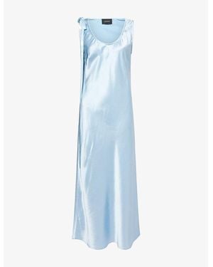 Simone Rocha Bow Sleeveless Silk Midi Dress - Blue