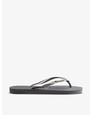 Havaianas Slim Metallic Rubber Flip-Flops - Grey