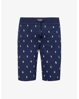 Polo Ralph Lauren Cotton-Jersey Logo-Print Pyjama Shorts - Blue