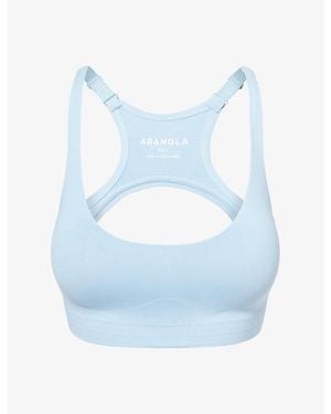 ADANOLA Impact Seamless Racer-Back Sports Bra - Blue