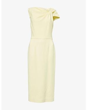 Givenchy Draped Woven Midi Dress - Yellow