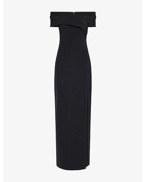 Ralph Lauren Off-Shoulder Woven Maxi Dress - Black