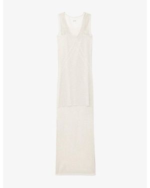 Zadig & Voltaire Riza Lurex Cotton-Blend Knit Maxi Dress - White