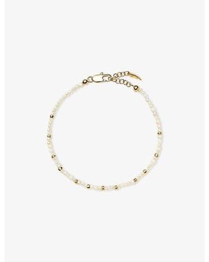 Missoma Micro Pearl 18Ct-Plated Brass Beaded Bracelet - Metallic