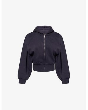WE Are Tala Cocoon Sweat Zip-Up Cotton-Blend Hoody - Blue