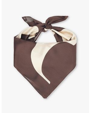 Sir. The Label Freddie Geometric-Print Silk Scarf Top - Brown