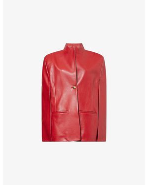 KHAITE Dolso Leather Jacket - Red