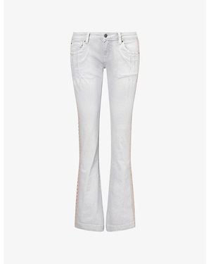 Jaded London Nadia Bootcut Cooper Stretch-Denim Jeans - White