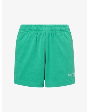 Sporty & Rich Fitness 94 Disco Cotton Shorts - Green