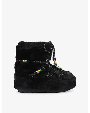 Steve Madden Miro Faux-Fur Ankle Boots - Black