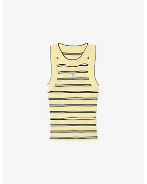 Sandro Stripe-Print Knitted Vest Top - Metallic