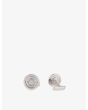 dunhill Gyro Rhodium-Plated 925 Sterling And Pinctada Maxima Cufflinks - White
