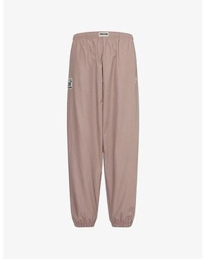 GYMSHARK Pumper Logo-Embroidered Oversized Cotton Trousers - Brown