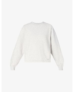 Sweaty Betty Premium Brushed Crewneck Cotton-Blend Sweatshirt - White