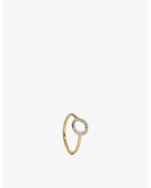 Monica Vinader Riva Pave Mini 18Ct Vermeil And Lab Grown Diamond Ring - Metallic