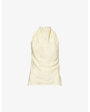 Anna October Shirley Halter Satin Top - Natural