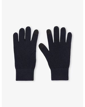 Reiss Lawson Ribbed Merino-Wool Gloves - Blue