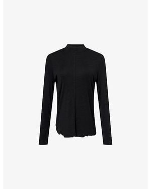 TEAM WANG design Acceptance Distressed-Trim Knit Top - Black