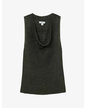 Reiss Simone Cowl-Neck Knitted Top - Green