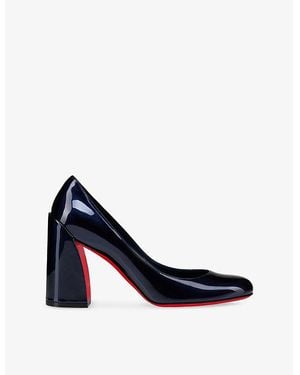 Christian Louboutin Miss Sab 85 Patent-Leather Courts - Blue