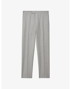 Reiss Tyler Straight-Leg Wool Trousers - Grey