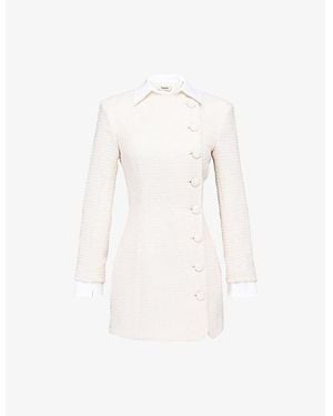 House Of Cb Leoni Boucle Tweed Mini Dress - White