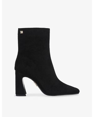 Steve Madden Flares Heeled Suede Ankle Boots - Black