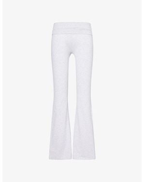 Sisterly Tribe Soft Flared Stretch-Cotton Yoga Trousers - White