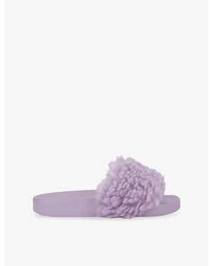 Kurt Geiger Meena Eagle Woven Slides - Purple