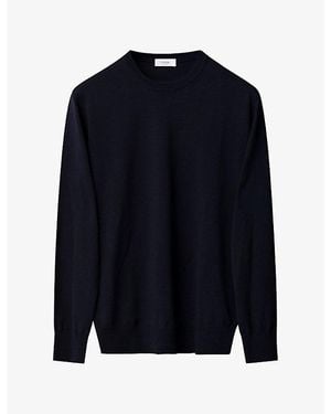 Eton Crew-Neck Wool-Knitted Jumnper - Blue