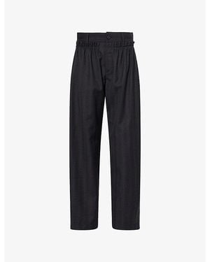 Isabel Marant Mayera Wide-Leg Wool Trousers - Blue